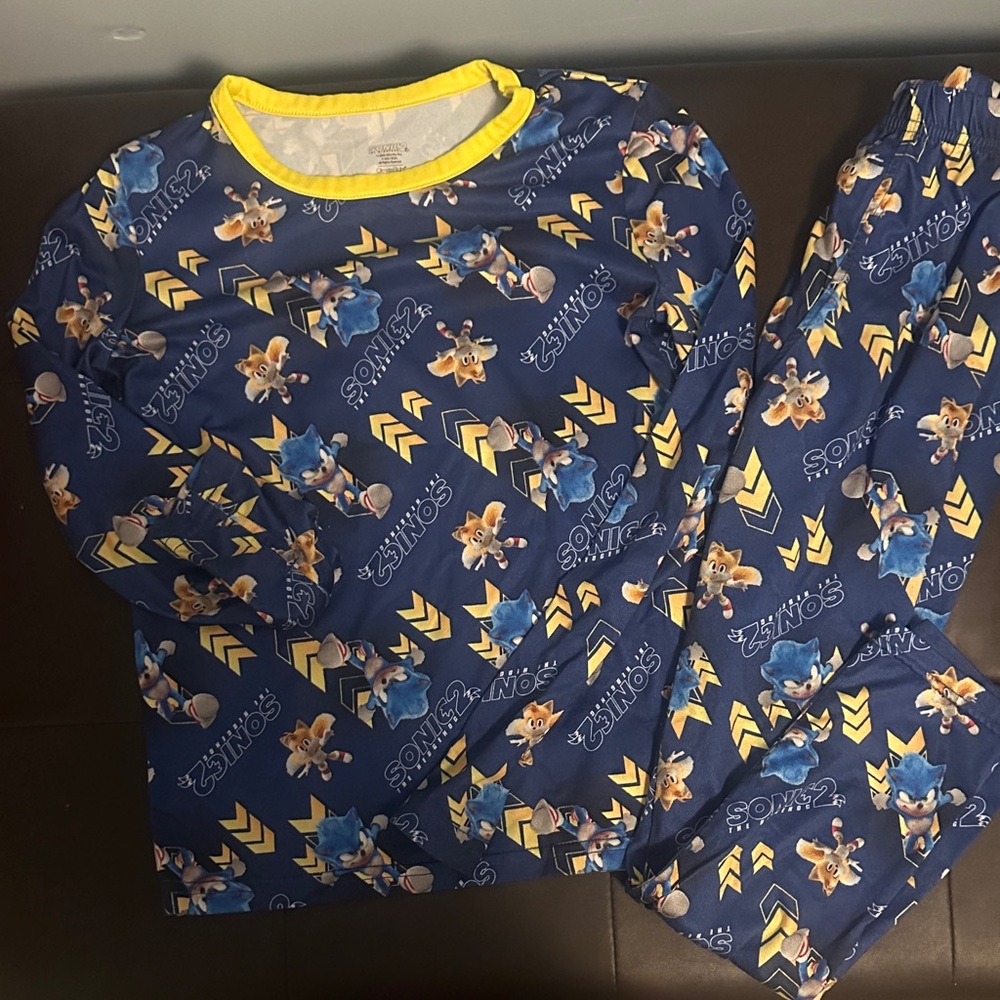 Sonic the Hedgehog Kids Pajama Set - Blue and Yellow